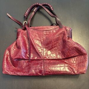 Burgundy Leather Tote Bag Womens Large Shoulder Purse Bag